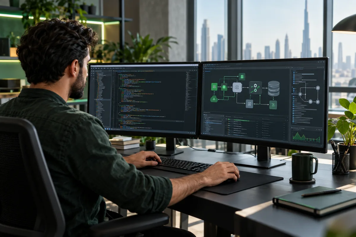 Backend developer mapping application and database architecture